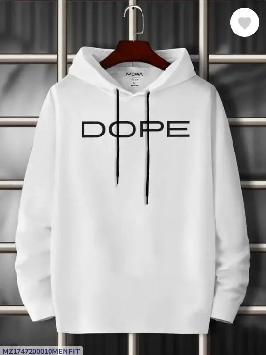 Men Cotton Hoodie DOPE Print White XL to XXL
