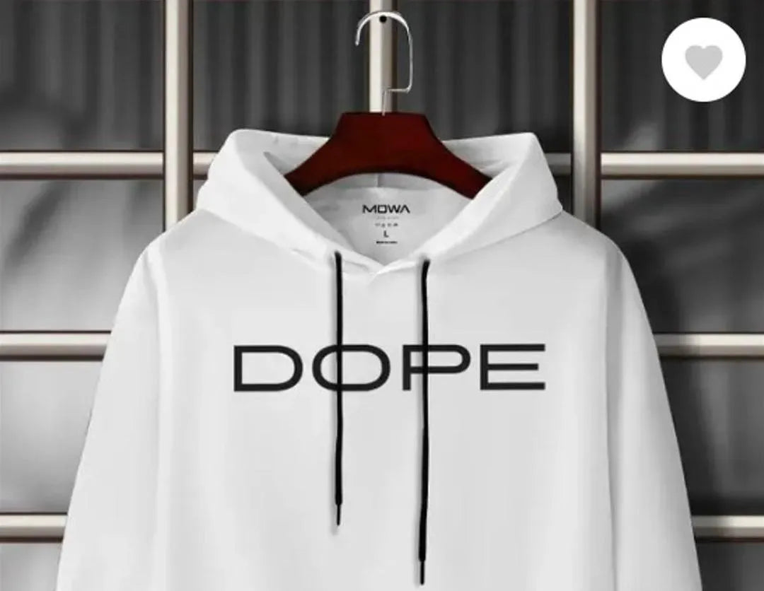Men Cotton Hoodie DOPE Print White XL to XXL
