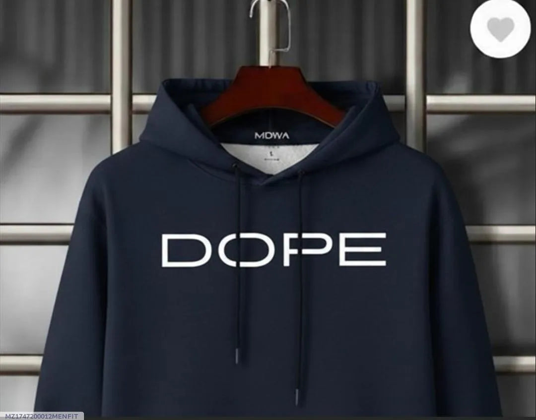 Men Cotton Hoodie DOPE Bold Print Blue