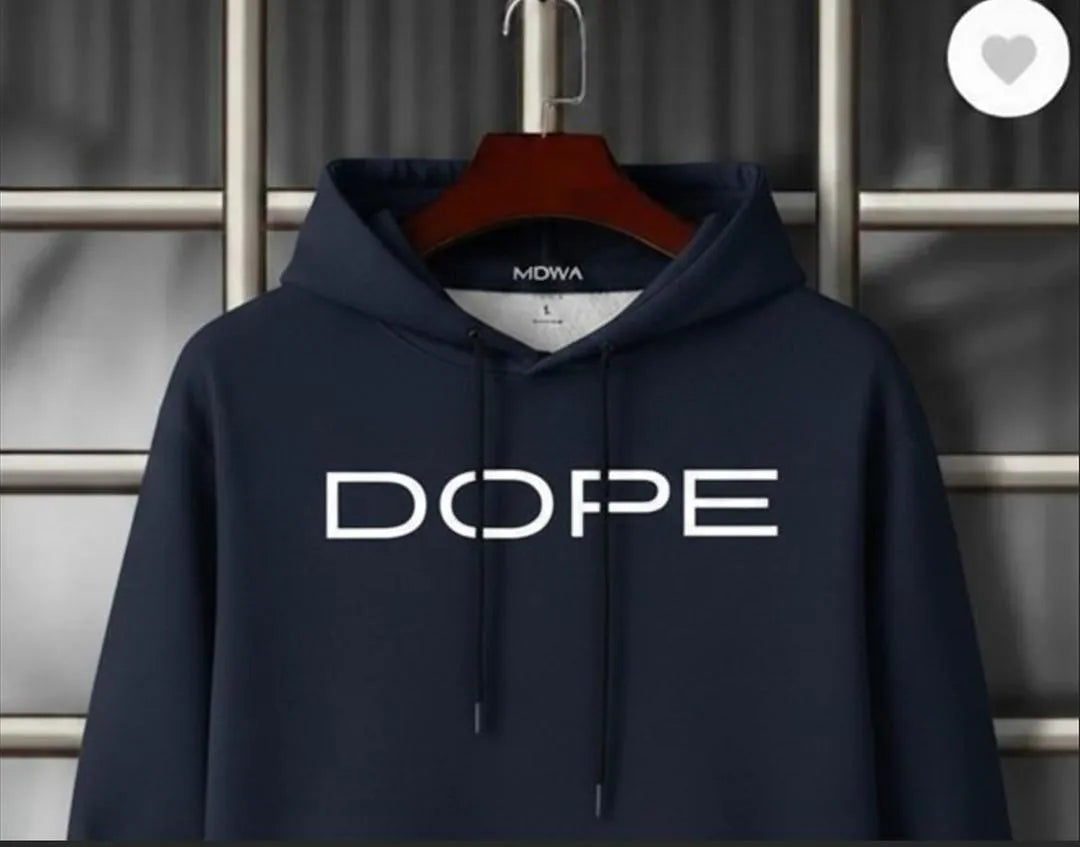 Men Cotton Hoodie DOPE Bold Print Blue