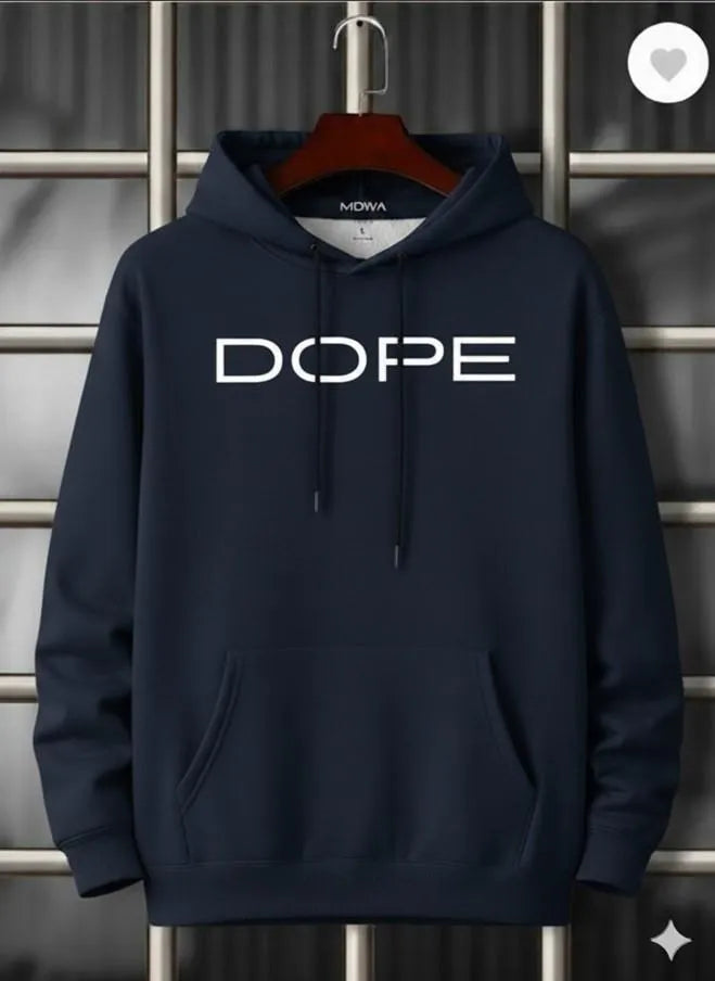 Men Cotton Hoodie DOPE Bold Print Blue