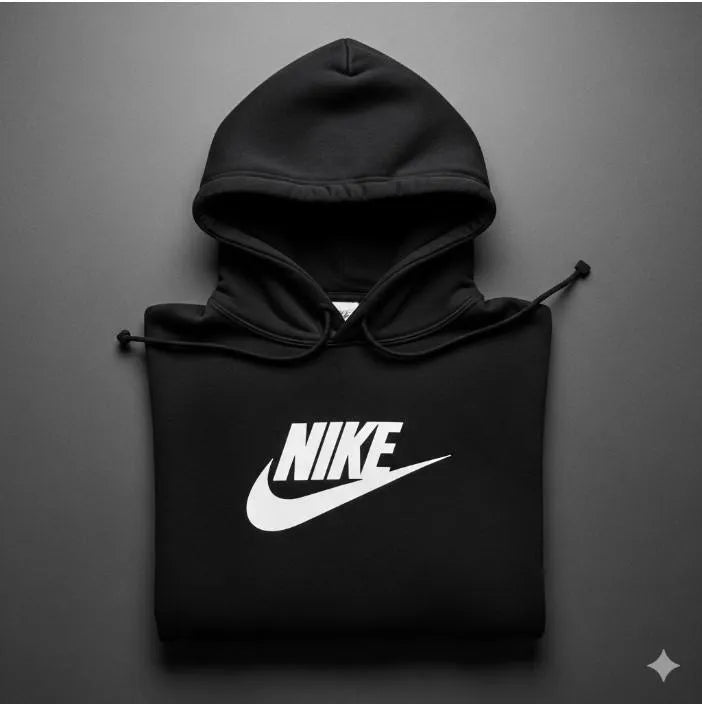 Men's Black Fleece Hoodie Nike Logo Slim Fit