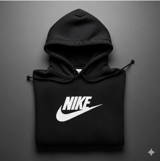 Men's Black Fleece Hoodie Nike Logo Slim Fit