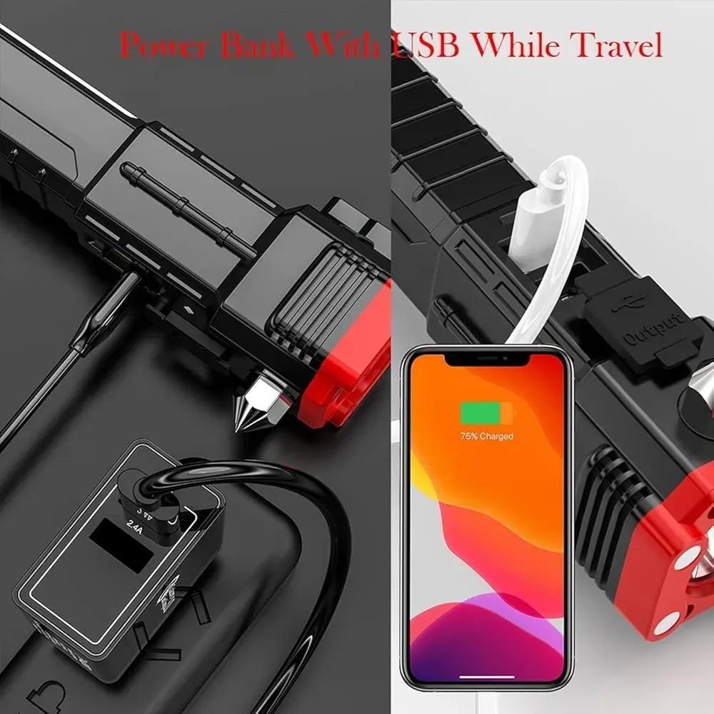 Rechargeable LED Torch 3W Black ABS