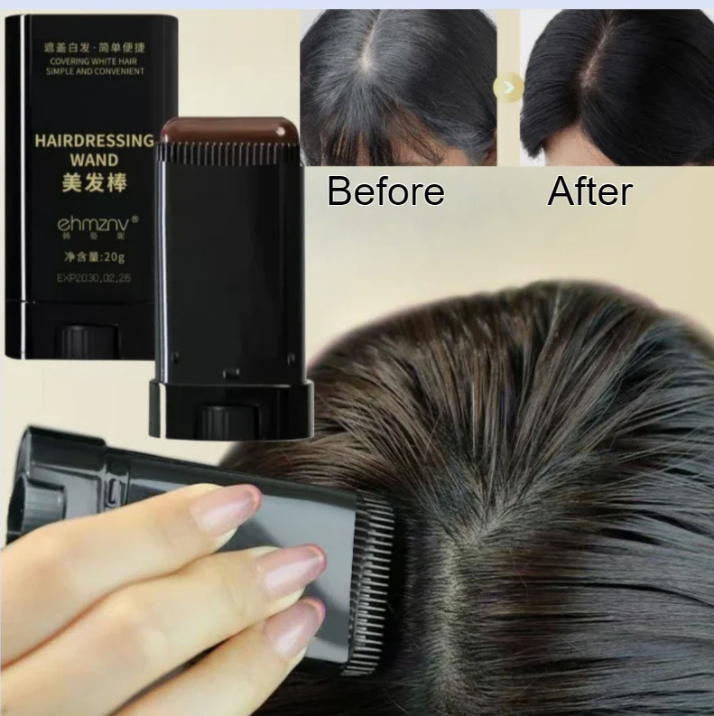 Black Hair Root Touch-Up Wand – Easy & Instant Coverage ✨